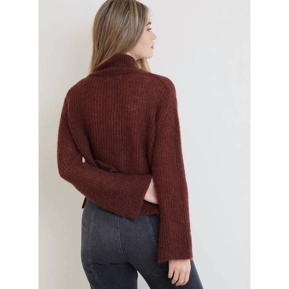 NEW BELLA DAHL a-line turtleneck sweater in amber brown - Picture 2 of 2